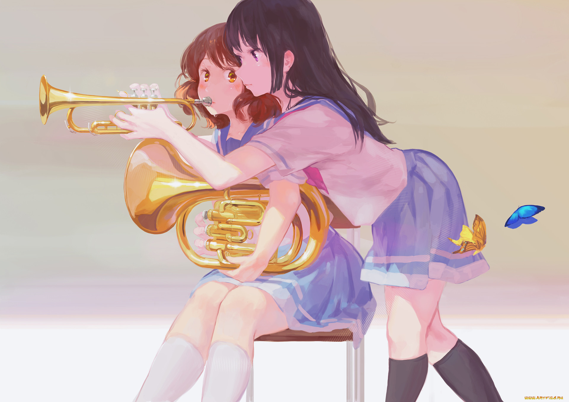 Обои hibike euphonium Аниме Hibike Euphonium, обои для рабочего стола,  фотографии hibike euphonium, аниме, hibike, euphonium, kousaka, reina,  oumae, kumiko, арт, девуки, музыка, jq Обои для рабочего стола, скачать  обои картинки заставки